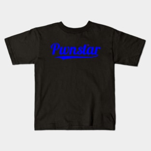 Pwnstar™ Royal Blue Baseball Swash 2 Kids T-Shirt